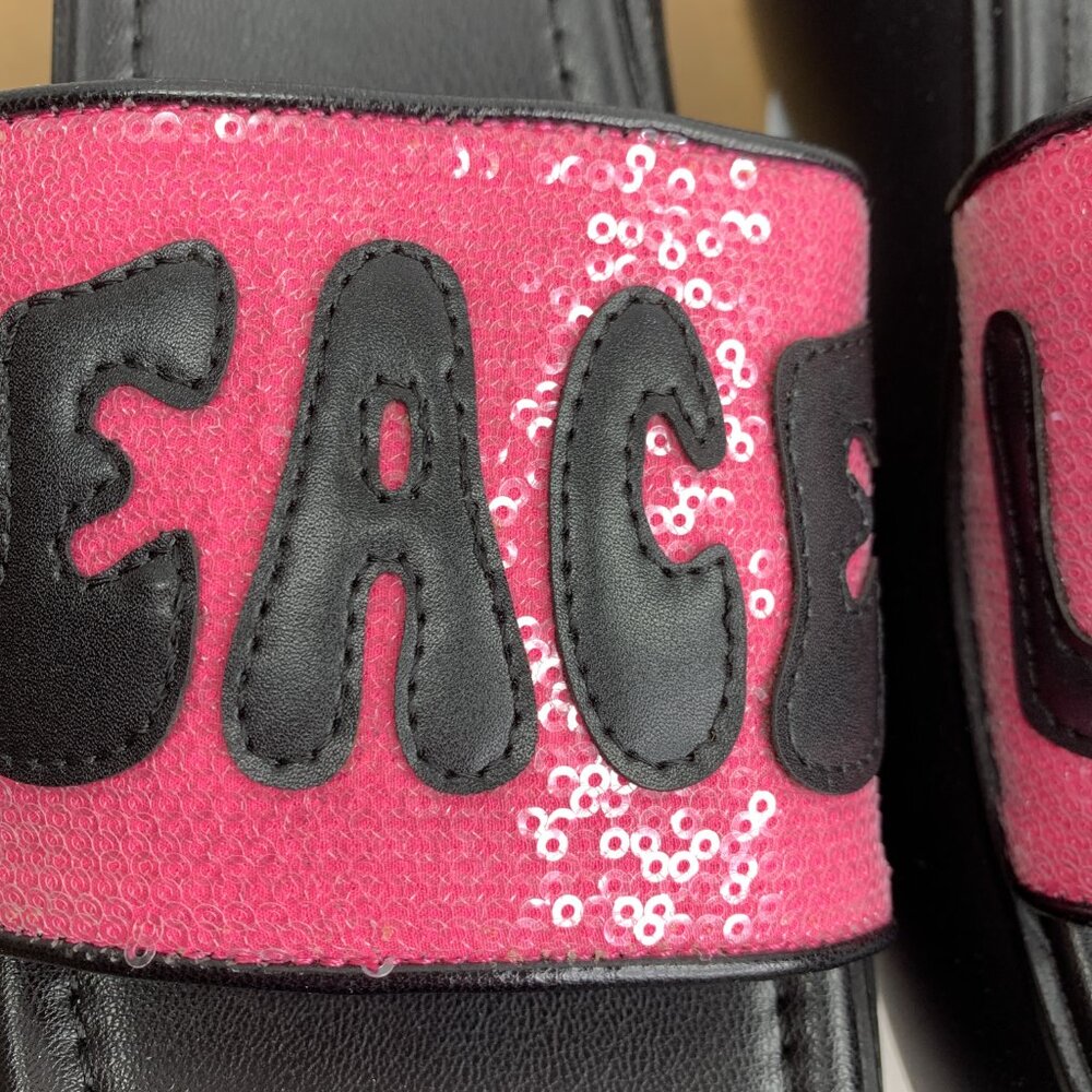 Shellys London Sequin Andi Flatform Mules Pink Women's Size 9 Peace, Love NWB - Picture 5 of 11
